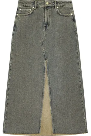 Ganni Long denim skirt
