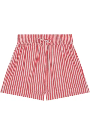 Ganni Striped high-waisted shorts