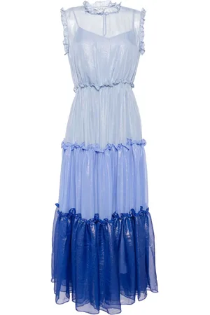 Baruni Davina ruffle-trim tiered midi dress