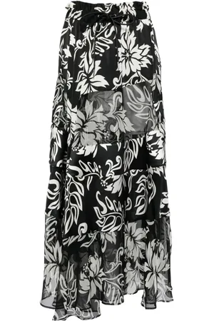 SACAI Floral-print pleated midi skirt