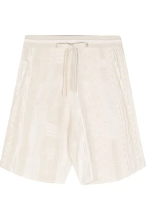 LANEUS Textured-finish cotton shorts