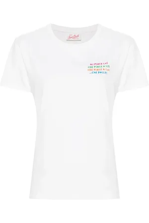 MC2 SAINT BARTH Emilie slogan-embroidered T-shirt
