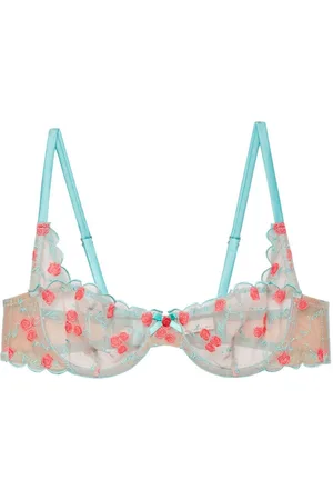 FLEUR DU MAL Rose and Vine embroidered balconette bra