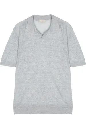 ALTEA Mélange fine-knit polo shirts