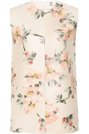 Totême Vada floral-print leather top