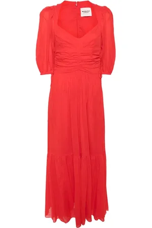 Marant Etoile Leoniza gathered midi dress