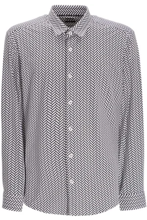HUGO BOSS Geometric-print long-sleeve shirt