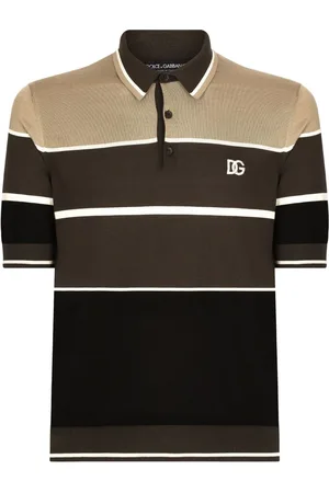 Dolce & Gabbana Striped silk polo shirt