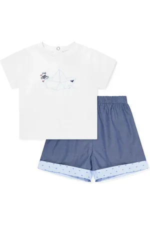 Emporio Armani Graphic-print cotton short set