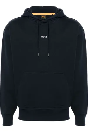 HUGO BOSS Rubberised-logo cotton hoodie