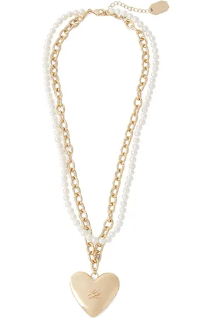 Karl Lagerfeld Autograph Heart pearl necklace
