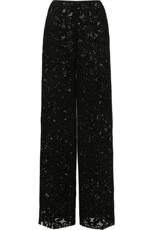 Atu Body Couture Floral-mesh straight trousers
