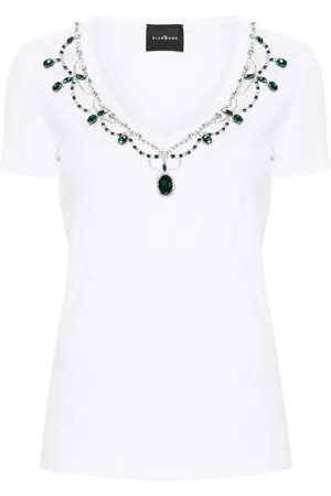 John Richmond Rhinestoned cotton T-shirt