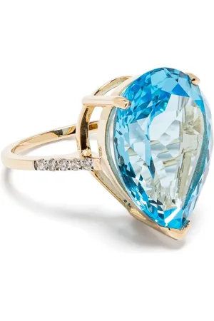 Mateo 14kt yellow blue topaz diamond ring