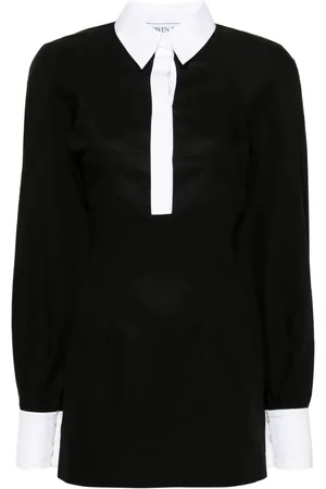 Rowen Rose Contrasting-trim cotton shirtdress