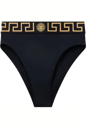 VERSACE Greca Border high-waist bikini bottoms