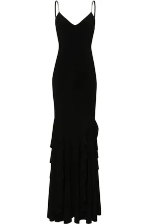 NISSA Ruffled textured maxi dress