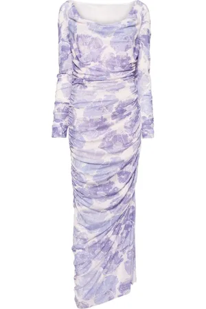Staud Abstract-print ruched maxi dress