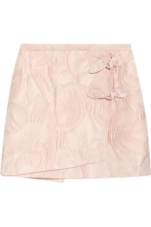 Ganni Bow-detailing cloqué skort