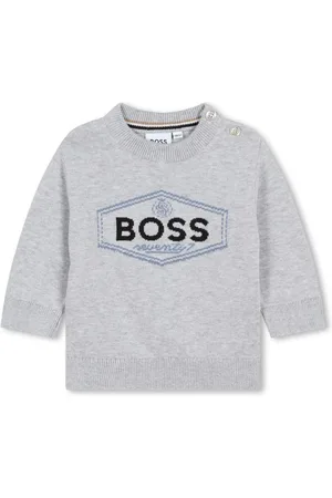 HUGO BOSS Intarsia-logo cotton jumper