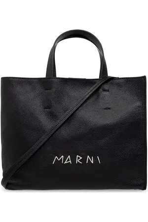 Marni Logo-print leather tote bag