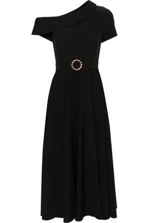 NISSA One-shoulder belted midi dress