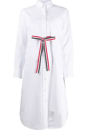Thom Browne Grosgrain belt Oxford shirt dress