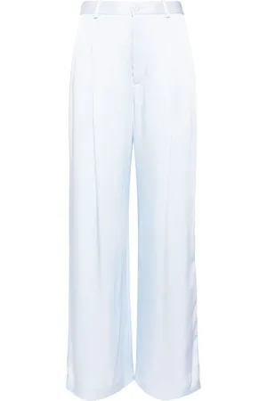 LAPOINTE Satin-weave high-waisted trousers