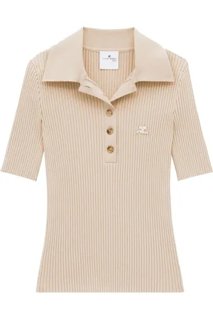 Courrèges Iconic ribbed-knit polo shirt