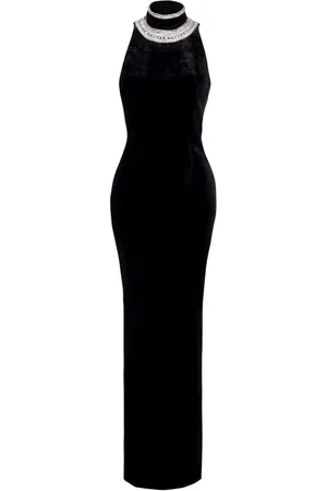 Balmain Crystal-embellished velvet gown
