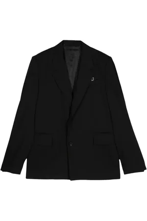 WOOYOUNGMI Appliqué-logo wool-twill blazer