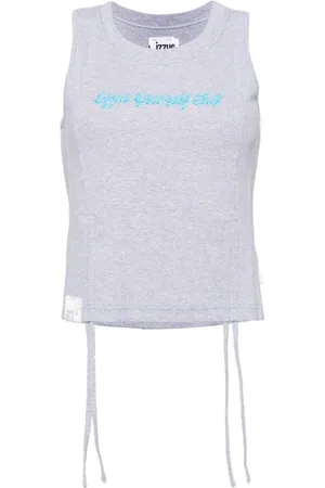 Izzue Embroidered-slogan sleveless top