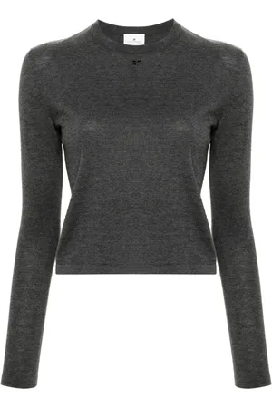 Courrèges Logo-embroidered ribbed sweater