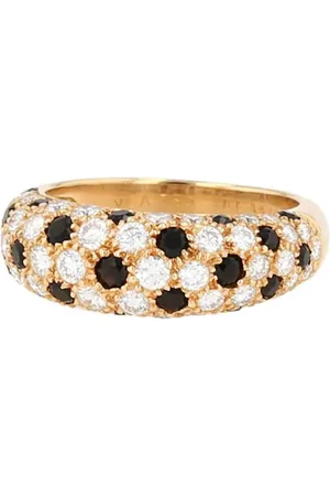 Van cleef 1990s 18kt gold diamond and onyx ring