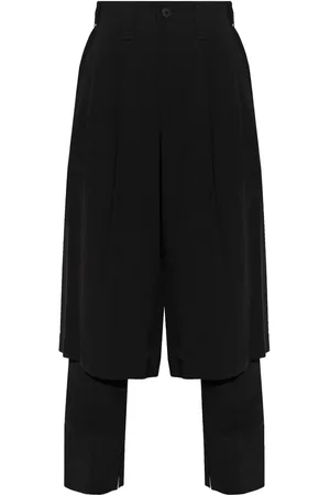 Issey Miyake High-waisted layered trousers