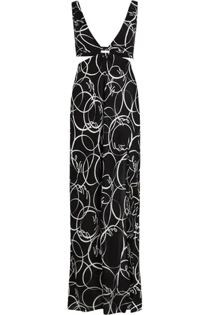 Karl Lagerfeld Circle-print V-neck beach dress