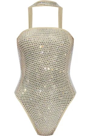 Oseree Rhinestone open-back swimsuit