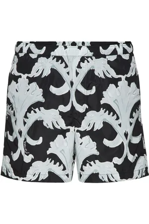 VALENTINO GARAVANI Abstract-print elasticated-waist swim shorts
