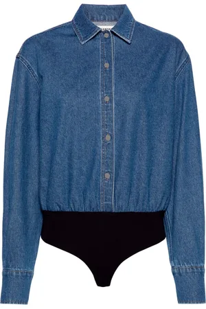 Sandro Classic-collar denim bodysuit