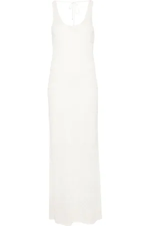 HUGO BOSS Pointelle-knit column maxi dress