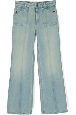 Gucci Mid-rise logo-patch wide-leg jeans