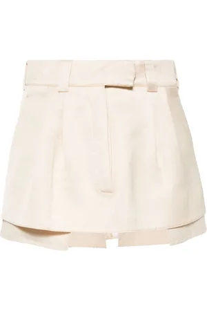 PNK Pleat-detail twill miniskirt