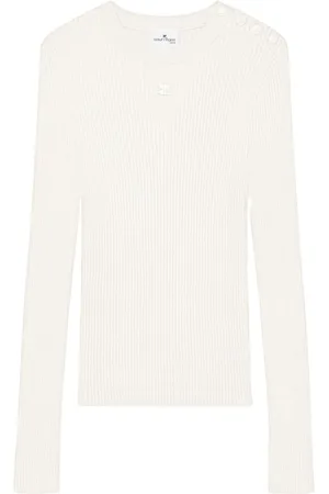 Courrèges Embroidered logo ribbed-knit sweater