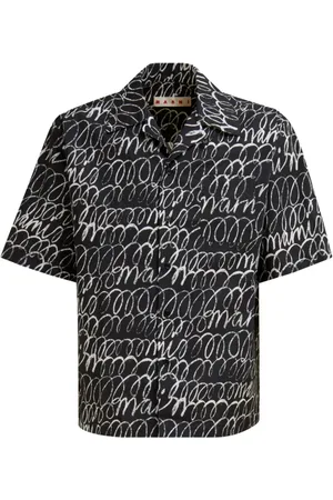Marni Scribble-print short-sleeve cotton shirt