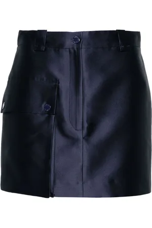 Sandro Satin-finish cargo miniskirt