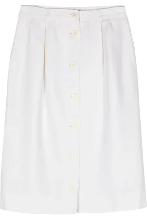 VALENTINO GARAVANI 1970s button-up linen skirt