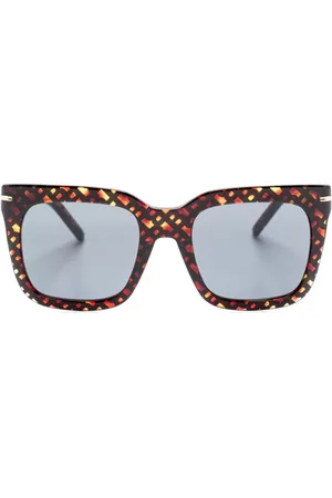HUGO BOSS Monogram-pattern square-frame sunglasses