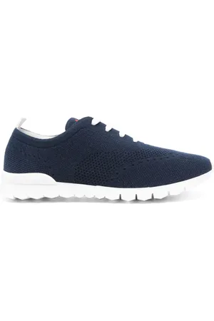 Kiton Embroidered-logo knitted sneakers