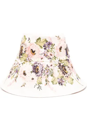 ZIMMERMANN Floral-print linen bucket hat