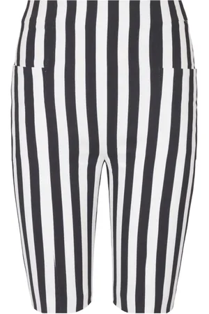 Balmain Stripe-print high-waisted shorts